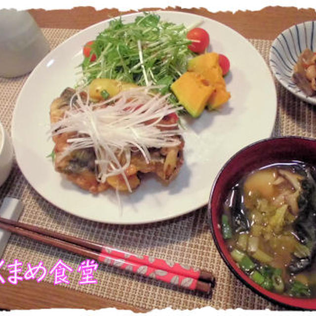 【鯖と厚揚げの味噌風味】定食♪