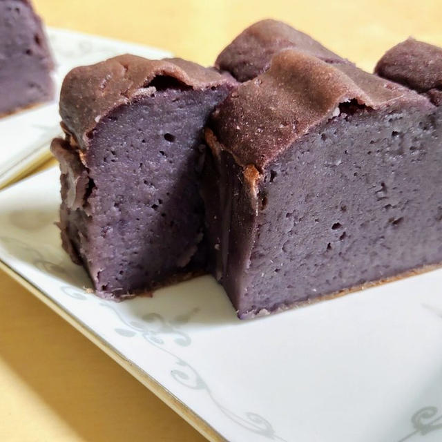 【フードプロセッサーで作る】紫いものベイクドケーキ【生クリーム不使用】