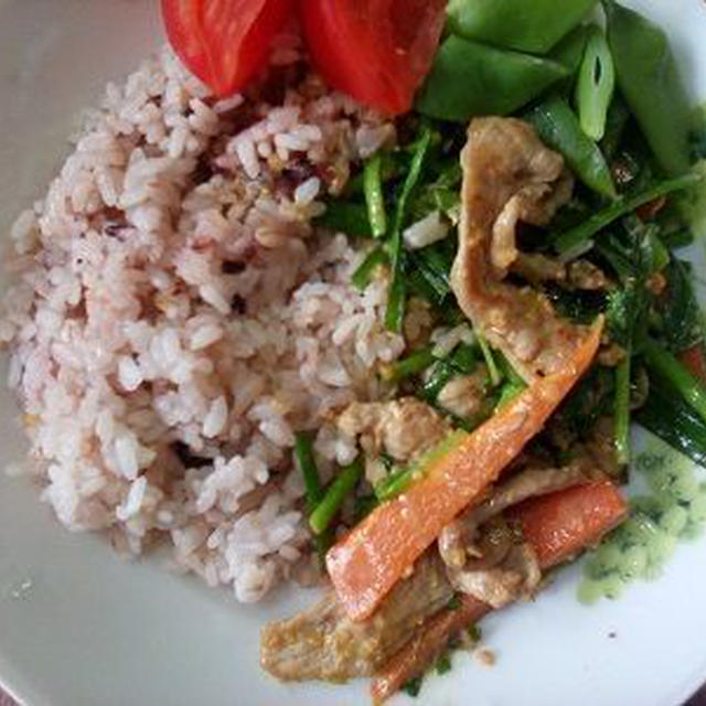 ＊スパイスレシピ＊野菜とブタバラのにんにく味噌ソテー