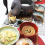 i-kitchen ランチ）鮭と錦松梅のご飯、桜えび入り 白菜と卵のふんわり炒め