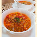 【レンズ豆のミネストローネ】野菜たっぷりスープ