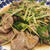 野郎飯流・豚ヒレ肉と水菜オクラのニンニク醤油炒め