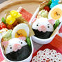 今日は遠足！子ブタのおにぎりとぐてたまのキャラ弁☆