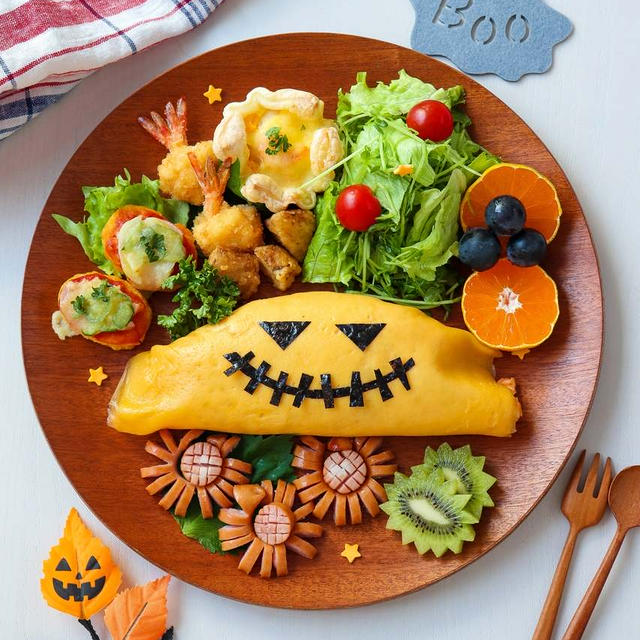我が家のハロウィンはオムライスワンプレート！～葉酸サプリのPR～