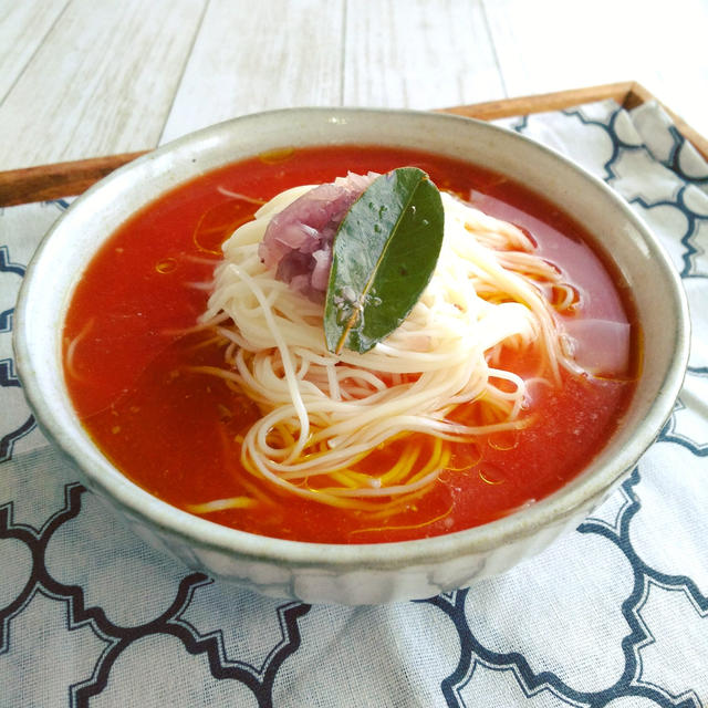 ♡♡#トマトそうめん #サバトマトそうめん#サバトマト素麺♡♡流石に暑かった...