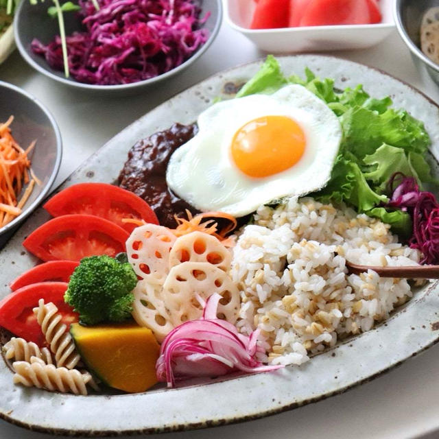 お店みたいなワンプレートご飯だね！と褒められた夜ごはん