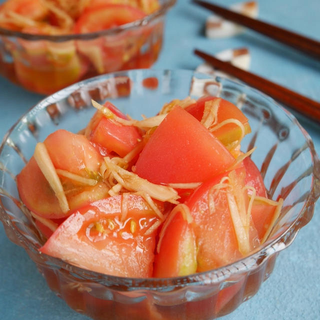 暑い夏に食べたい！生姜たっぷり♪トマトのさっぱり甘酢和え