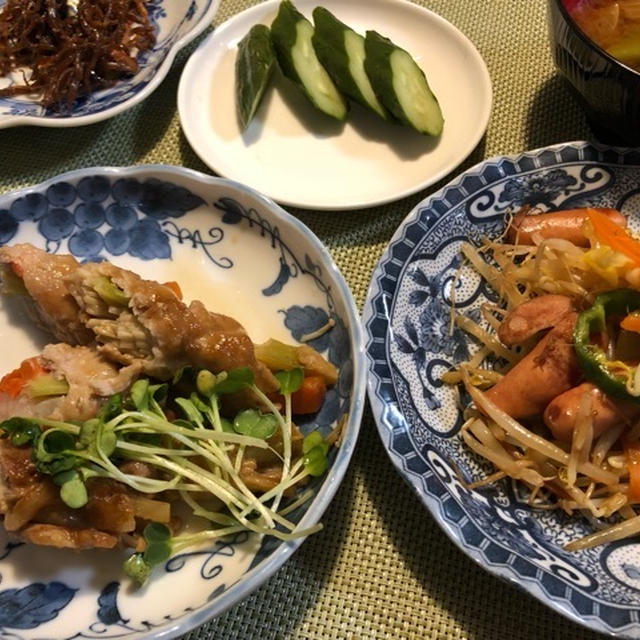 ドキドキワクチン接種＆残り野菜で豚肉ロール