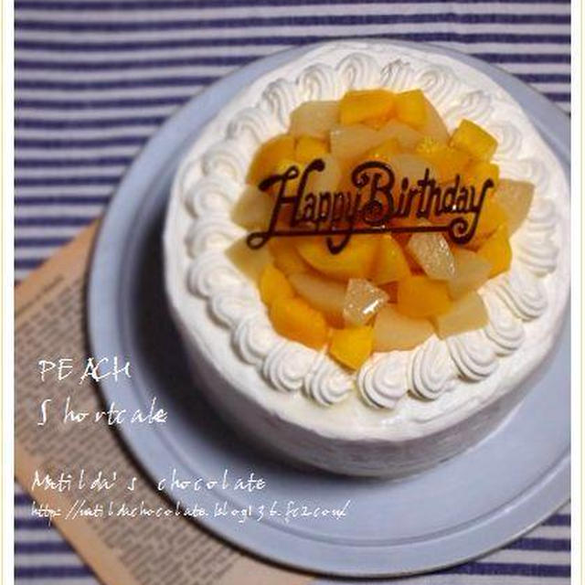 桃のショートケーキ