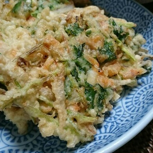 桜えびと三つ葉のかき揚げ