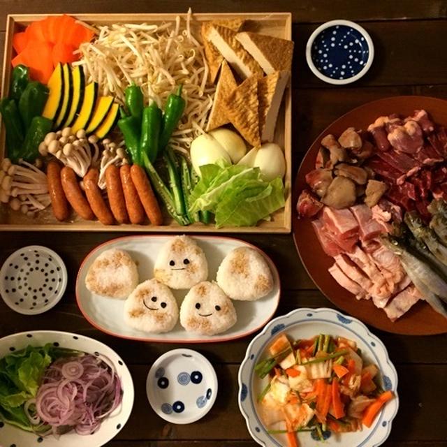 顔むすび付き＊ｒｉｉ家夜ごはん 焼肉だよ