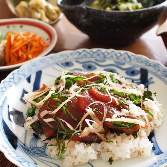 まぐろのてこね寿司とお盆休み最後の食卓。