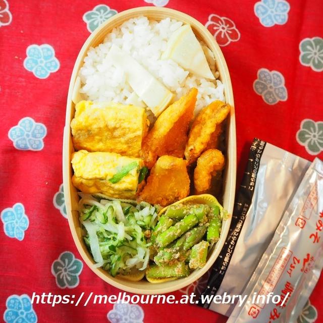 つくおき常備菜 と たけのこご飯とふぐのから揚げ弁当