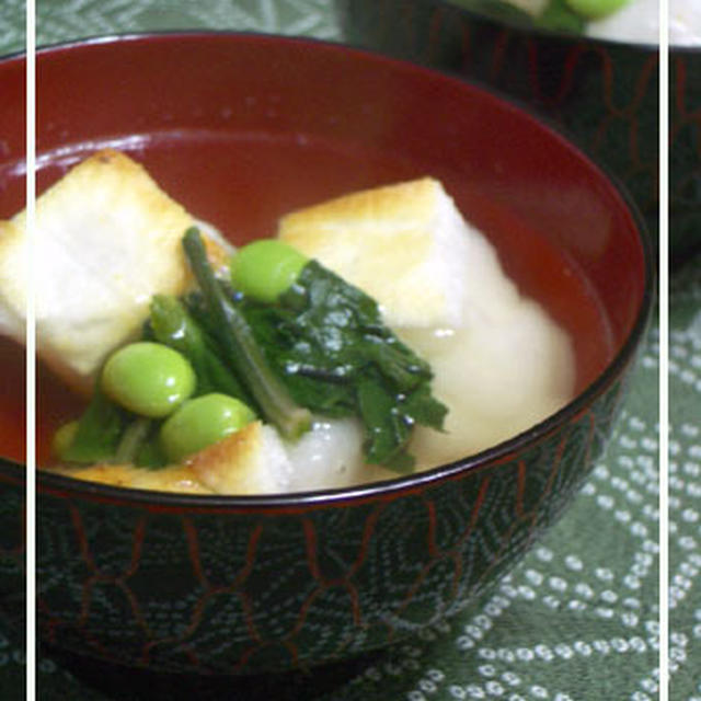 ほうれん草と枝豆のお雑煮