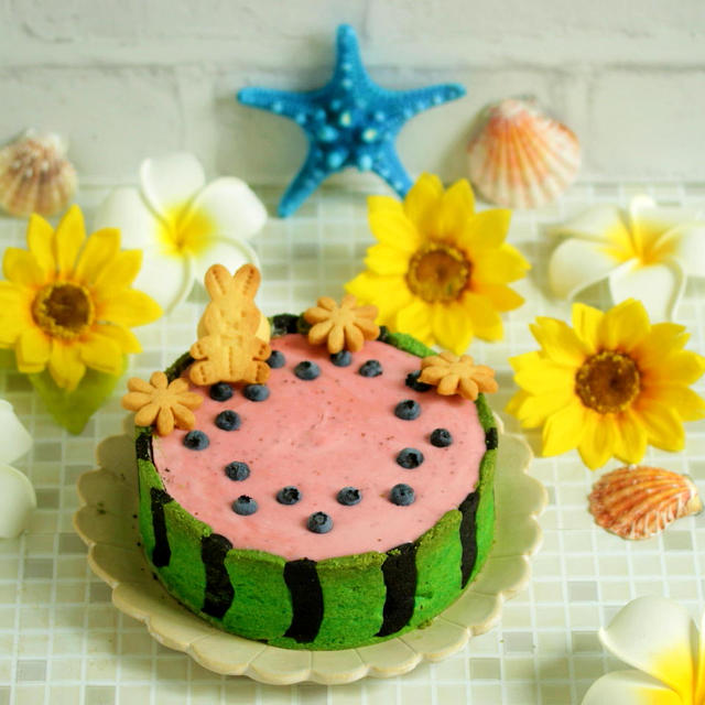* 絶望的に可愛い♡スイカのチーズケーキ♪