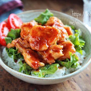 ♡しっとりやわらか♡鶏むね肉のマヨ生姜焼き丼♡【#簡単レシピ#節約#春休みランチ】