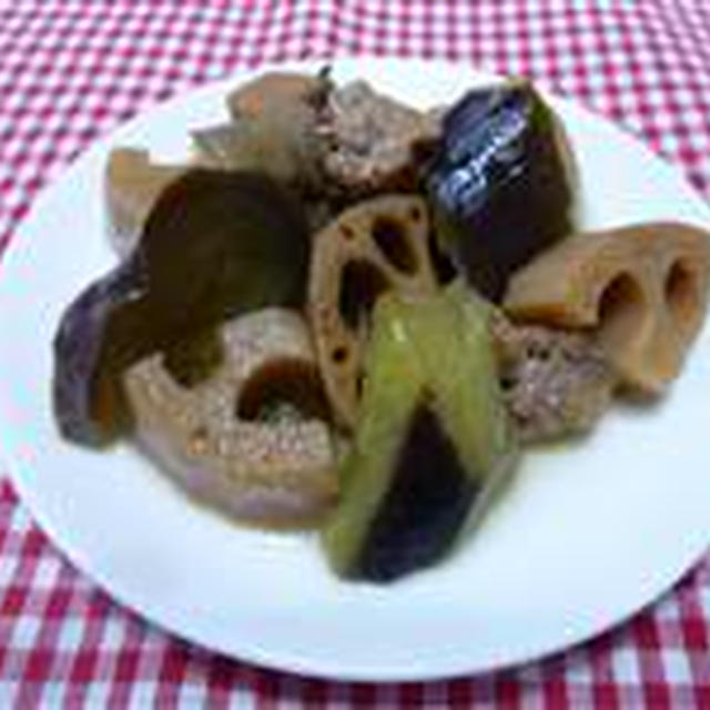 れんこんと茄子の煮物☆