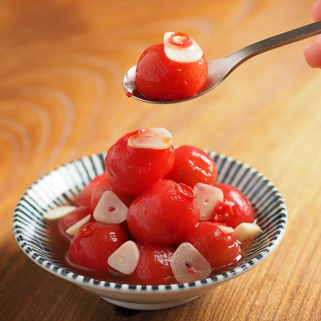 メシ通！ミニトマトのにんにく甘酢漬け