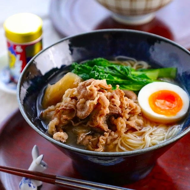 夜食に！〆に！すっきり甘辛 肉にゅうめん (レシピ)