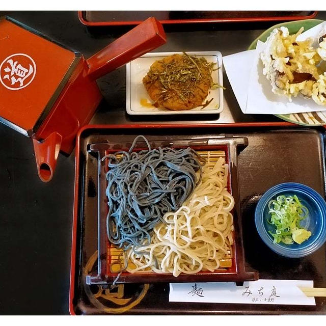 竹炭とせいろの二色蕎麦「手打ちそば・うどん みち庭」@秩父郡小鹿野町