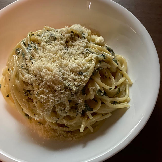 摘みたてバジルと牛乳のクリームパスタ・マステでタグ作り