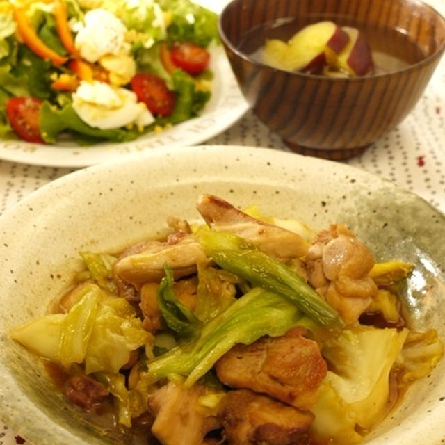 鶏とキャベツの生姜焼