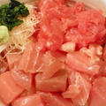 野郎飯流・手のかからない鮪の中落ちとブツ切り丼
