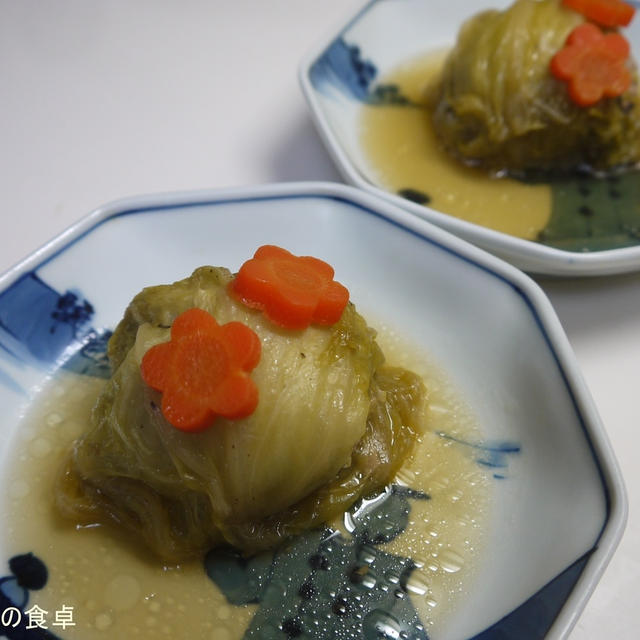 白菜一玉もロール煮込みから！