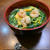 春を待つ、三色うどん：海老入り韮玉うどん