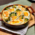 【レシピ】お豆とゆで卵のヘルシーグラタン