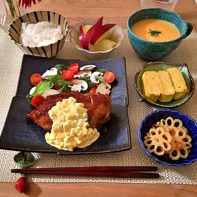 25.【60分】チキン南蛮/人参ポタージュ/だし巻き玉子