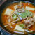 寒い夜にあったまる〜昆布だしときのこで旨みたっぷり！豆腐と豚キムチのスープ。