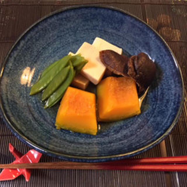 高野豆腐と干し椎茸、かぼちゃの含め煮～茅の舎だしを使って～☆
