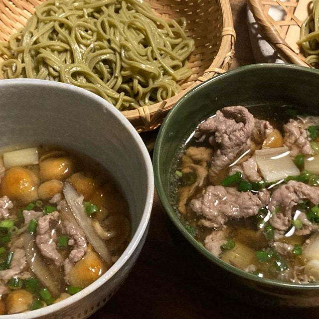 なめこ入り肉蕎麦♪