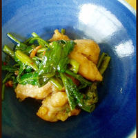 空芯菜と鶏肉のラー油炒め