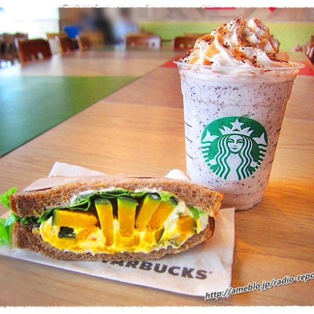 スタバ☆パンプキンサンドと栗フラペチーノ☆新宿ミロード店9月1日オープン
