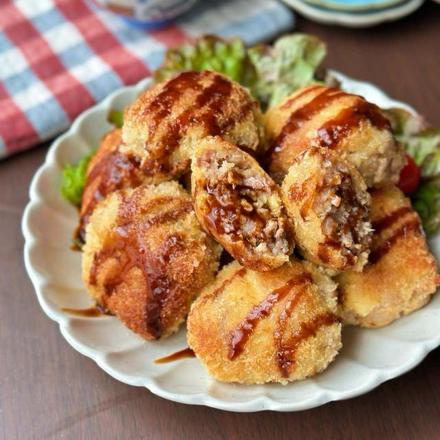 この肉感は大満足☆豚こまと凍り豆腐で作るヘルシーとんかつ