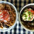 温泉玉子のっけ糸こんとナスのチャプチェ豚丼とさつまいも卯の花のお弁当