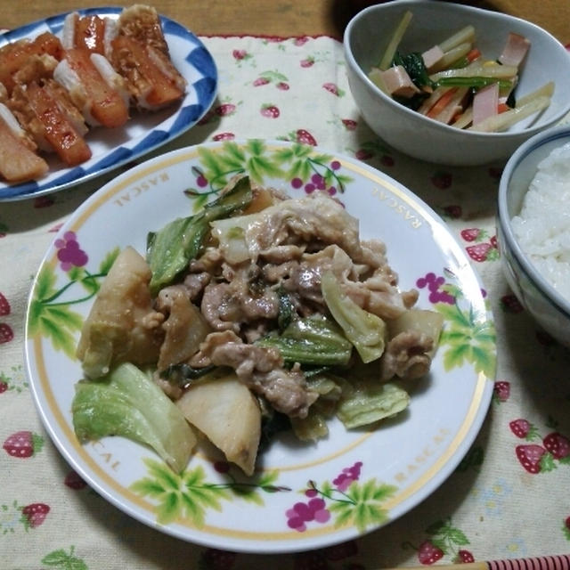 豚肉とじゃがいも、キャベツの味噌炒め❤