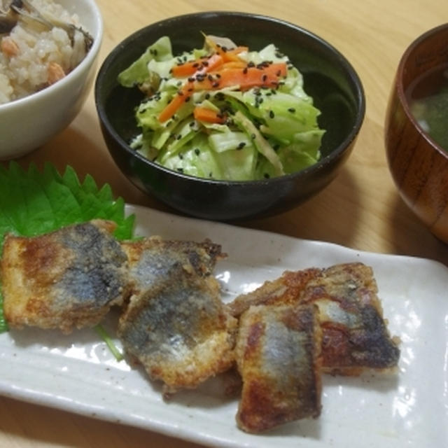 七味が美味しい　秋刀魚のから揚げ☆