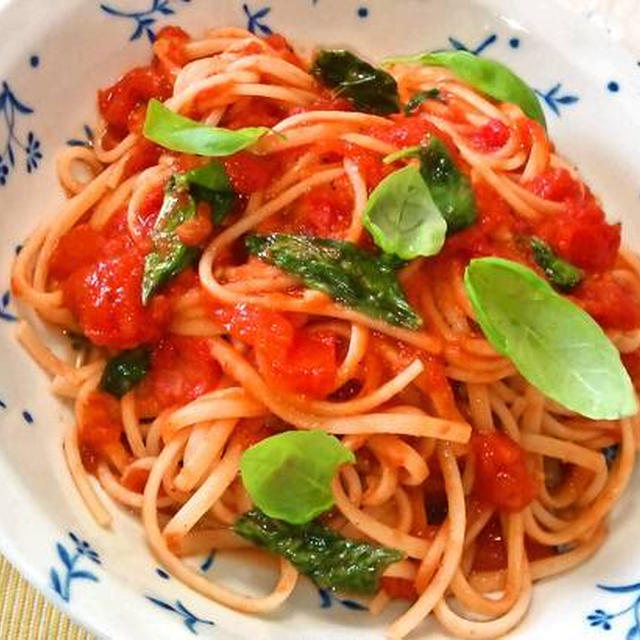 トマト＆バジルスパゲッティ ～ 夏の新鮮素材をつかって✭ トマトは2種