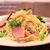 昼カフェ☆菜の花とカモ肉スモークのパスタランチ（簡略レシピ）