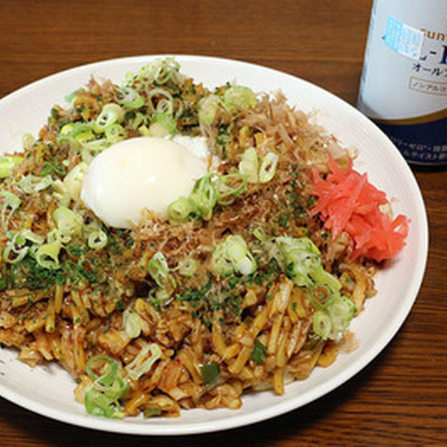 休肝日に「キムチそばめし」