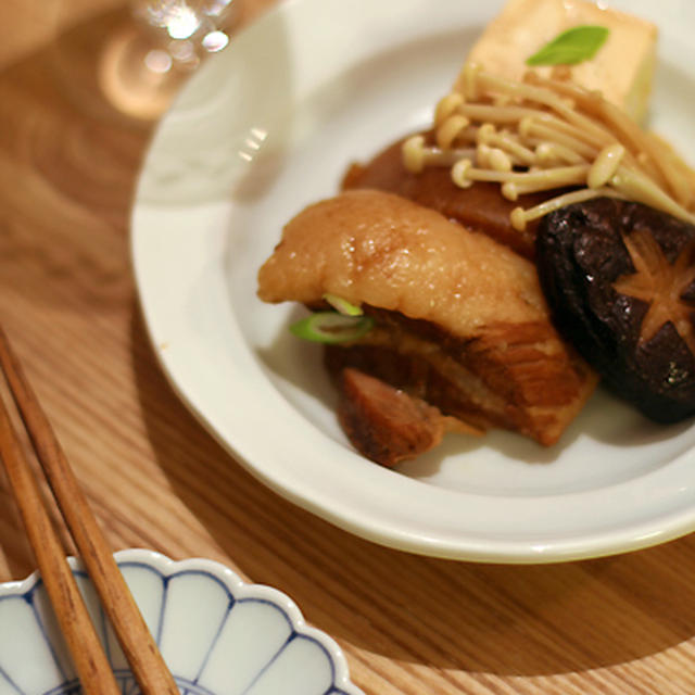 角煮で祝杯