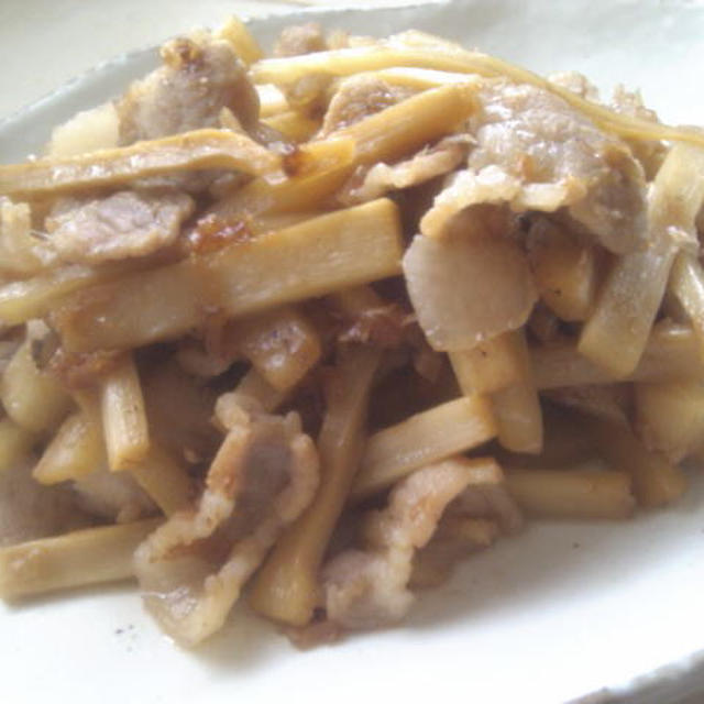 メンマと豚バラ肉のおかか炒め