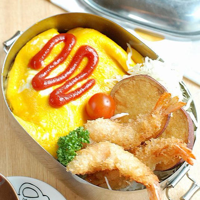 オムライス・エビフライ弁当【コンビニウェア】