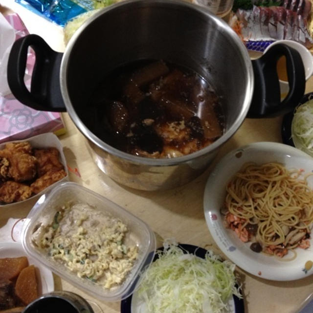 セブンやら残り物やらで晩酌