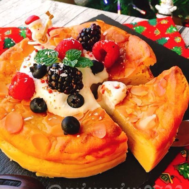 ピザチーズで作れる！安納芋のクリスマスチーズケーキ