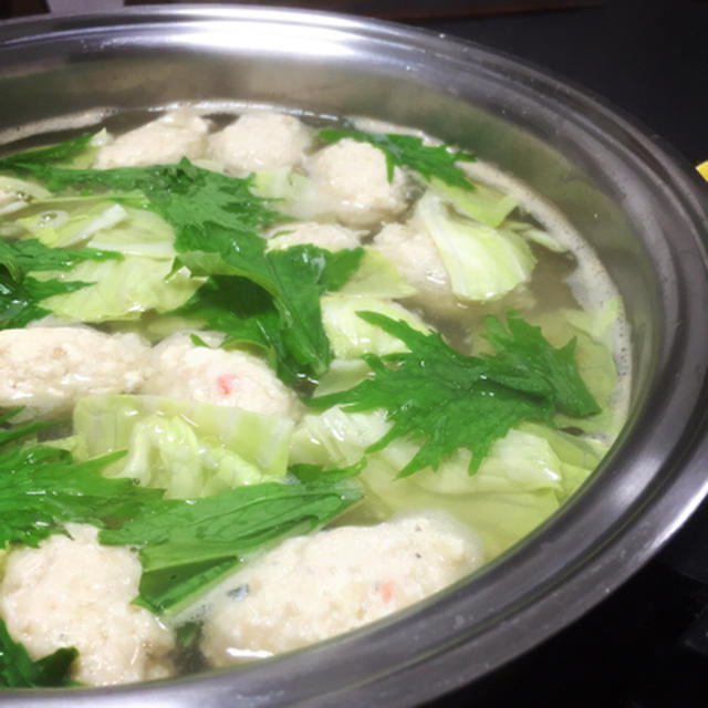 豆腐入り鶏団子の塩鍋