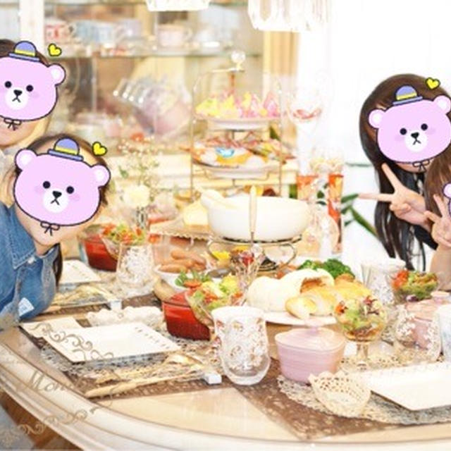 小さなレディたちとチーズフォンデュ♡